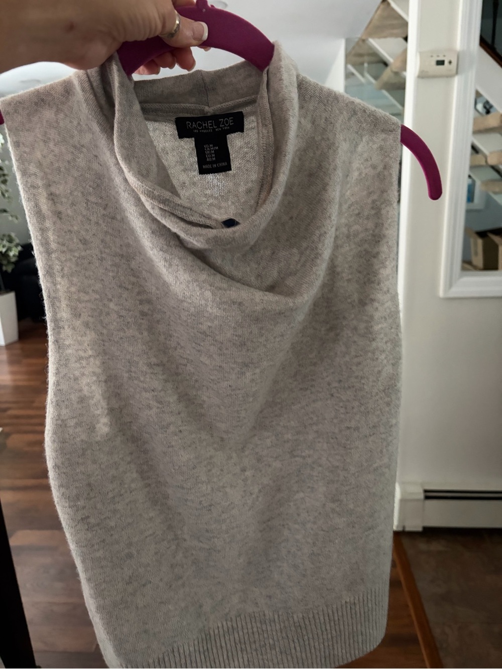Rachel Zoe Light grey Cowl Neck Sleeveless Sweater